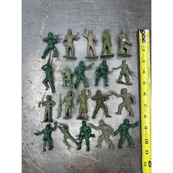 MPC Other - Vintage 1960s Marx MPC Tim Mee Playset Plastic Figures Green Army Lot Of 20